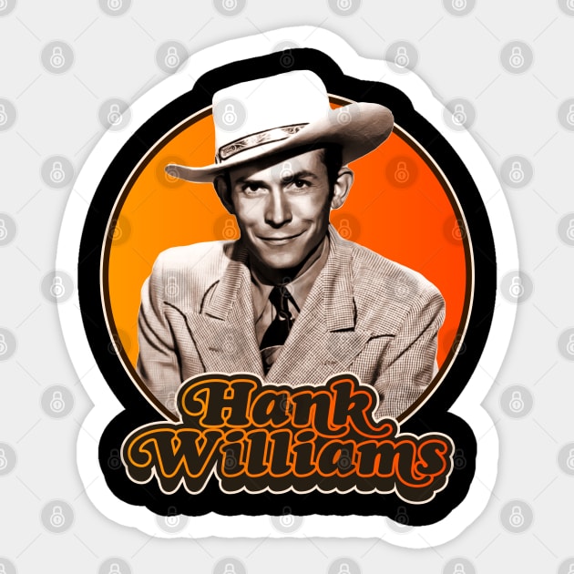 Retro Hank Williams Tribute Sticker by darklordpug